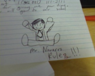Sketch Saying 'Mr. Navarro Rules'